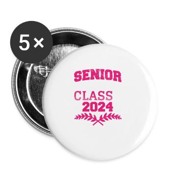 Senior Mom Class of 2024 Proud Mama Funny - Buttons groß 56 mm (5er Pack) - Weiß - Vorne