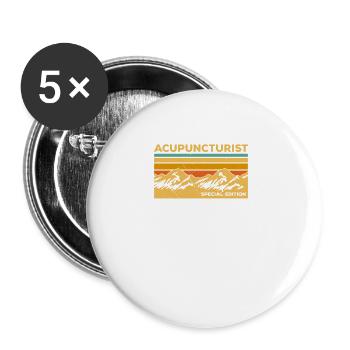 Acupuncteur Vintage Acupuncture - Lot de 5 grands badges (56 mm) - blanc - Devant