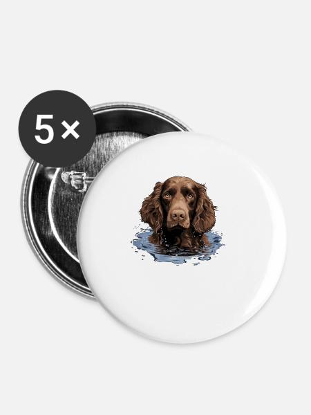 Hund American Water Spaniel - Buttons groß 56 mm (5er Pack) - Weiß
