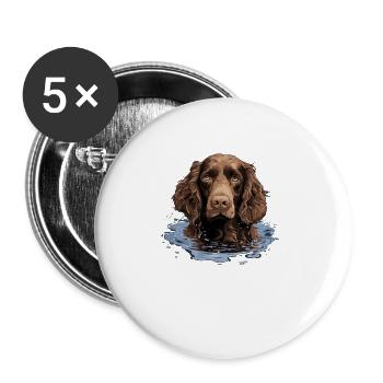 Dog American Water Spaniel - Buttons large 2.2''/56 mm (5-pack) - white - Front