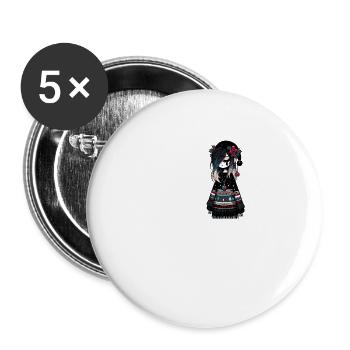 Emo Wonderland Where Sadness Meets Santa Emocore - Buttons large 2.2''/56 mm (5-pack) - white - Front