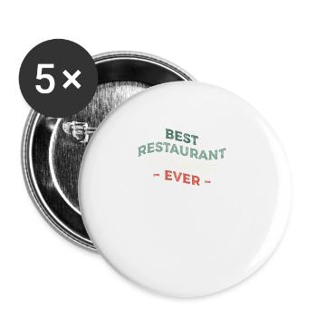 Meilleur gérant de restaurant de tous les temps - Lot de 5 grands badges (56 mm) - blanc - Devant