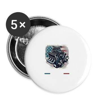 Energiewende Strom Sparen Verbrenner Fahren - Buttons groß 56 mm (5er Pack) - Weiß - Vorne