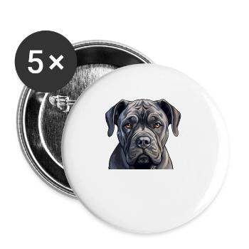 Canne Corso pour chien - Lot de 5 grands badges (56 mm) - blanc - Devant