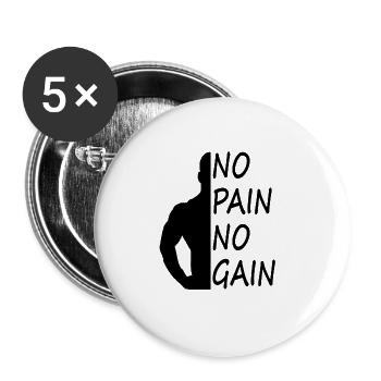 Fitness Gym Workout Workout Gift - Buttons large 2.2''/56 mm (5-pack) - white - Front