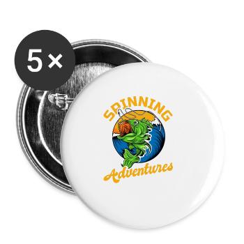 Fishing, Angler, Fisherman Fishing and Pike Fishing - Buttons large 2.2''/56 mm (5-pack) - white - Front