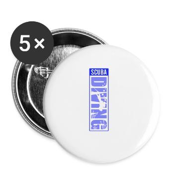 Scuba Diving, Scuba Diving, Holiday Sea Diver - Buttons large 2.2''/56 mm (5-pack) - white - Front
