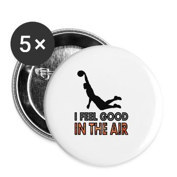 Basketball Playing Baskteball Player Dunk Gift - Buttons large 2.2''/56 mm (5-pack) - white - Front