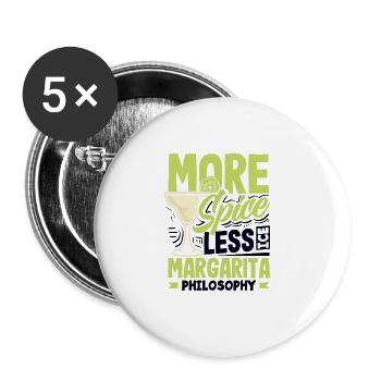 Attenzione Margarita épicée Cocktail Lover’s - Lot de 5 grands badges (56 mm) - blanc - Devant