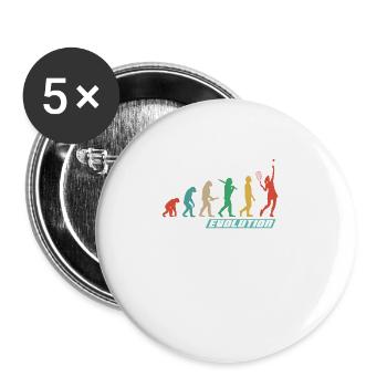 Vêtements de tennis pour les joueuses de tennis femmes filles - Lot de 5 grands badges (56 mm) - blanc - Devant