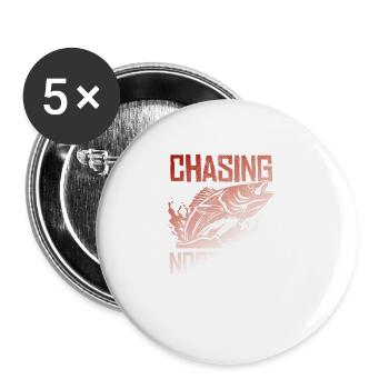 Fishing, Angler, Fisherman Fishing and Pike Fishing - Buttons large 2.2''/56 mm (5-pack) - white - Front