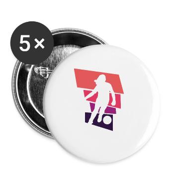 Soccer féminin, Football féminin, Football féminin - Lot de 5 grands badges (56 mm) - blanc - Devant
