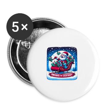 Festive Dinosaur for Everybody Christmas - Buttons groß 56 mm (5er Pack) - Weiß - Vorne