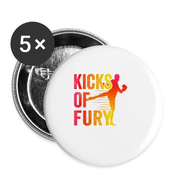 Kickboxer Arts martiaux Kickboxing Kickboxen - Lot de 5 grands badges (56 mm) - blanc - Devant