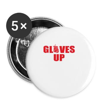 Boxen Martial Arts Boxing Box Club Boxer - Buttons groß 56 mm (5er Pack) - Weiß - Vorne