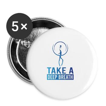 Tauchen, Apnoetauchen, Apnoe No Limit Freediving - Buttons groß 56 mm (5er Pack) - Weiß - Vorne