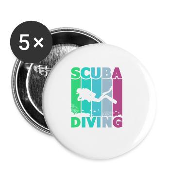 Tauchen, Apnoetauchen, Apnoe No Limit Freediving - Buttons groß 56 mm (5er Pack) - Weiß - Vorne