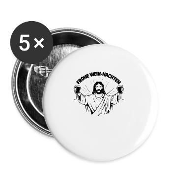 Pfälzer Weihnachten Schääne woi nachde - Buttons groß 56 mm (5er Pack) - Weiß - Vorne