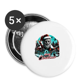 Merry Christmas Festive Slasher Candy Cane Menace - Buttons large 2.2''/56 mm (5-pack) - white - Front