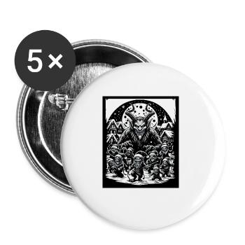 Krampus Night Celebration Christmas Demon - Buttons groß 56 mm (5er Pack) - Weiß - Vorne