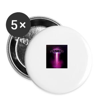 Alien, UFO, UAP, Space, Space Flying Object - Buttons large 2.2''/56 mm (5-pack) - white - Front