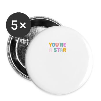 Be you! Selbstvertrauen, positiv Denken Motivation - Buttons groß 56 mm (5er Pack) - Weiß - Vorne
