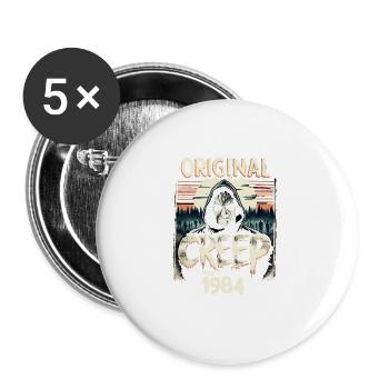 Vintage Creep Since 1984 - Retro Horror Birthday - Buttons large 2.2''/56 mm (5-pack) - white - Front