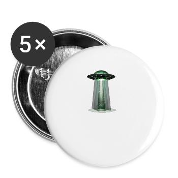 Alien, OVNI, UAP, Espace, Objet volant de l’espace - Lot de 5 grands badges (56 mm) - blanc - Devant