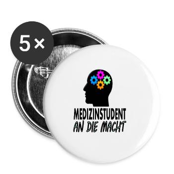 Medizinstudent Medizin studieren Geschenk - Buttons groß 56 mm (5er Pack) - Weiß - Vorne