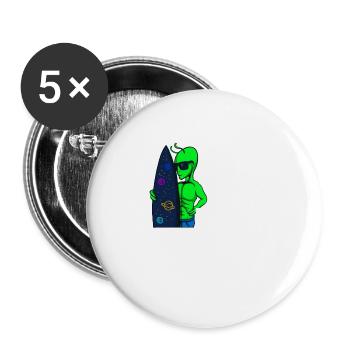 Alien, OVNI, UAP, Espace, Objet volant de l’espace - Lot de 5 grands badges (56 mm) - blanc - Devant