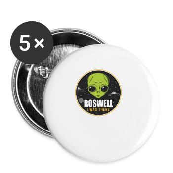 Alien, UFO, UAP, Space, Space Flying Object - Buttons large 2.2''/56 mm (5-pack) - white - Front