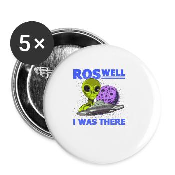 Alien, UFO, UAP, Space, Space Flying Object - Buttons large 2.2''/56 mm (5-pack) - white - Front