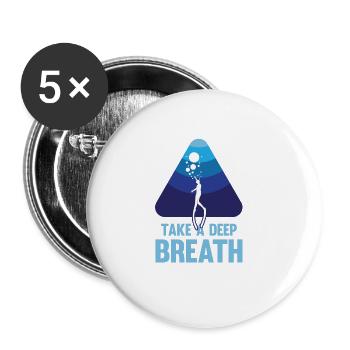 Diving, Apnea Diving, Apnea No Limit Freediving - Buttons large 2.2''/56 mm (5-pack) - white - Front