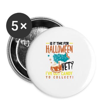 Time for Halloween Festive - Buttons groß 56 mm (5er Pack) - Weiß - Vorne