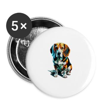 Polygon Art Beagle Dog Beagles Beag - Buttons large 2.2''/56 mm (5-pack) - white - Front