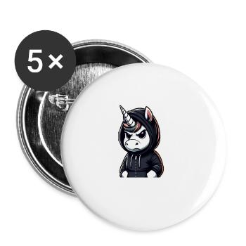 Nett kann ich auch Sarkastisches Einhornliebhaber - Buttons groß 56 mm (5er Pack) - Weiß - Vorne