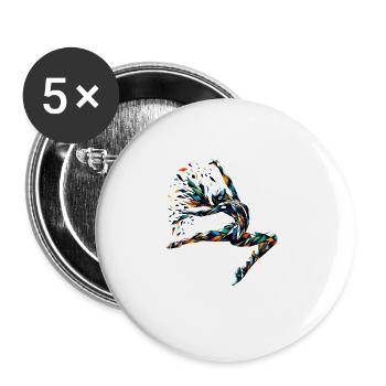 Polygon Art Gymnastic Gymnast Acrobatics - Buttons large 2.2''/56 mm (5-pack) - white - Front