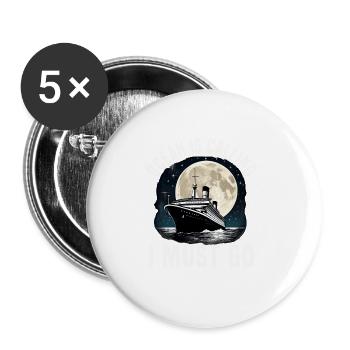 Ocean Is Calling I Must Go Cruise Ship Vacation - Buttons groß 56 mm (5er Pack) - Weiß - Vorne