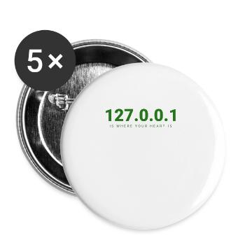 Sentez-vous chez vous, code – 127.0.0.1 - Lot de 5 grands badges (56 mm) - blanc - Devant