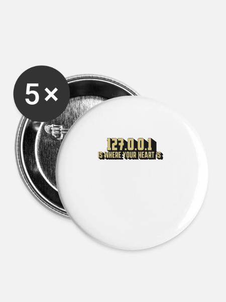 127.0.0.1 – Soul Of Coding - Buttons groß 56 mm (5er Pack) - Weiß