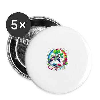 Irlandais J’étais Gaming St Patricks Day Video Gamer - Lot de 5 grands badges (56 mm) - blanc - Devant