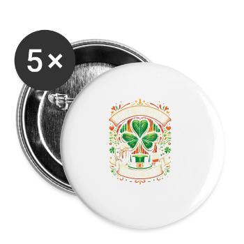 Halt die Klappe, Leber, du bist in Ordnung Irischer St. Patricks Day - Buttons groß 56 mm (5er Pack) - Weiß - Vorne