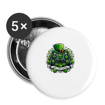 Irlandais J’étais Gaming St Patricks Day Video Gamer - Lot de 5 grands badges (56 mm) - blanc - Devant