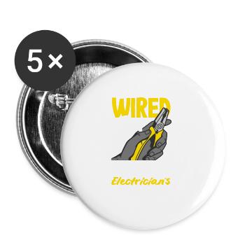 Wired For Success Electrician's - Buttons large 2.2''/56 mm (5-pack) - white - Front