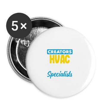 HVAC Expert Technician - Buttons groß 56 mm (5er Pack) - Weiß - Vorne