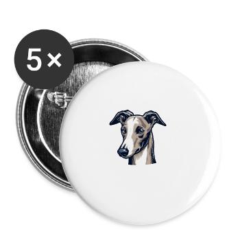 Ich könnte aussehen, als würde ich dir zuhören, Greyhound - Buttons groß 56 mm (5er Pack) - Weiß - Vorne