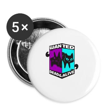 Physique Quantum Nerd Dead Alive Le chat de Schrödinger - Lot de 5 grands badges (56 mm) - blanc - Devant