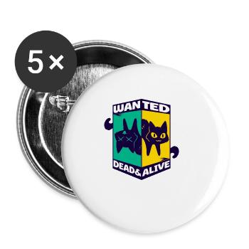 Physics Quantum Nerd Dead Alive Schrödinger's Cat - Buttons large 2.2''/56 mm (5-pack) - white - Front