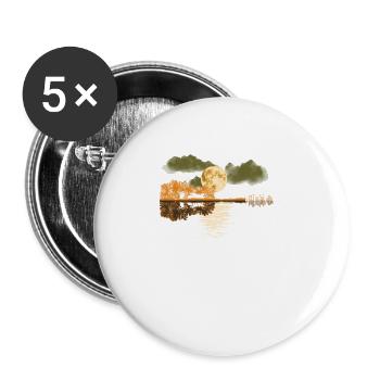Gitarre, Musiker, Musik Band, Gitarrist, - Buttons groß 56 mm (5er Pack) - Weiß - Vorne
