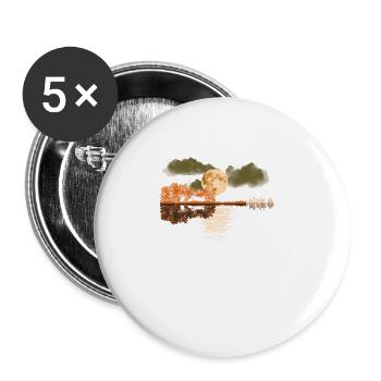 Gitarre, Musiker, Musik Band, Gitarrist, - Buttons groß 56 mm (5er Pack) - Weiß - Vorne